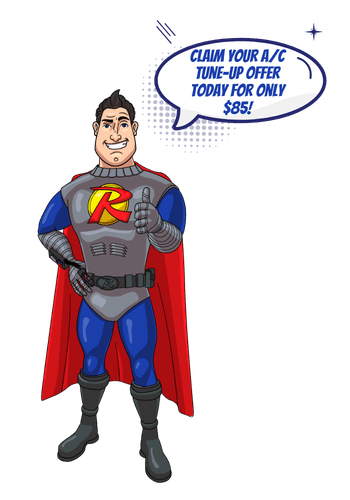 Reliant Man $85 Tune-Up Offer v3 Reliant Man with thumbs up. Speech bubble saying to "Claim $85 Tune-Up Offer Today!"